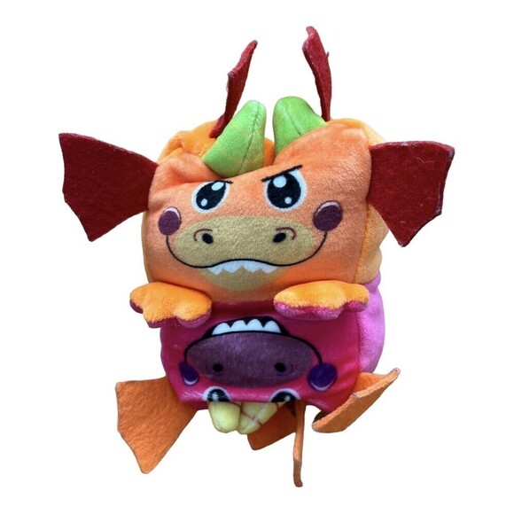 Spark Create Imagine Reversible Plush Dragon 4" Stuffed‎ Toy Soft - Picture 1 of 6